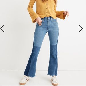 Madewell x ISKO Patchwork Rigid Flare Jeans